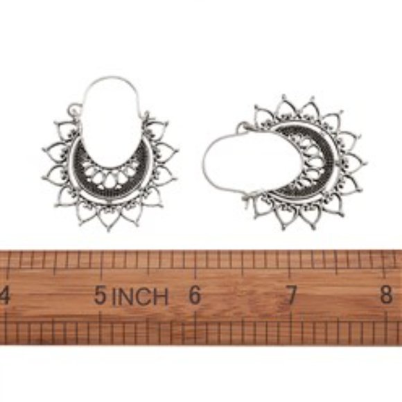 2/$10 Big Sexy Antique Silver Filigree Boho Dangle Drop gypsy Tribal Earring - Picture 5 of 6